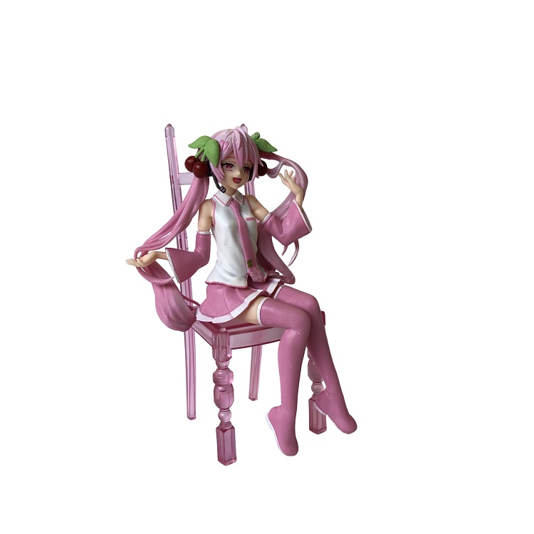 Фигурка Герои Аниме Девочка в розовой юбке в с длинными розовыми волосами. сидит на стуле/Сф