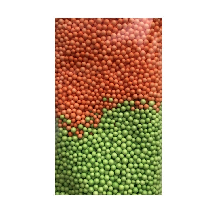 Шарики пенопласт, мелкие, Зеленый / Оранжевый, (2-3 мм)