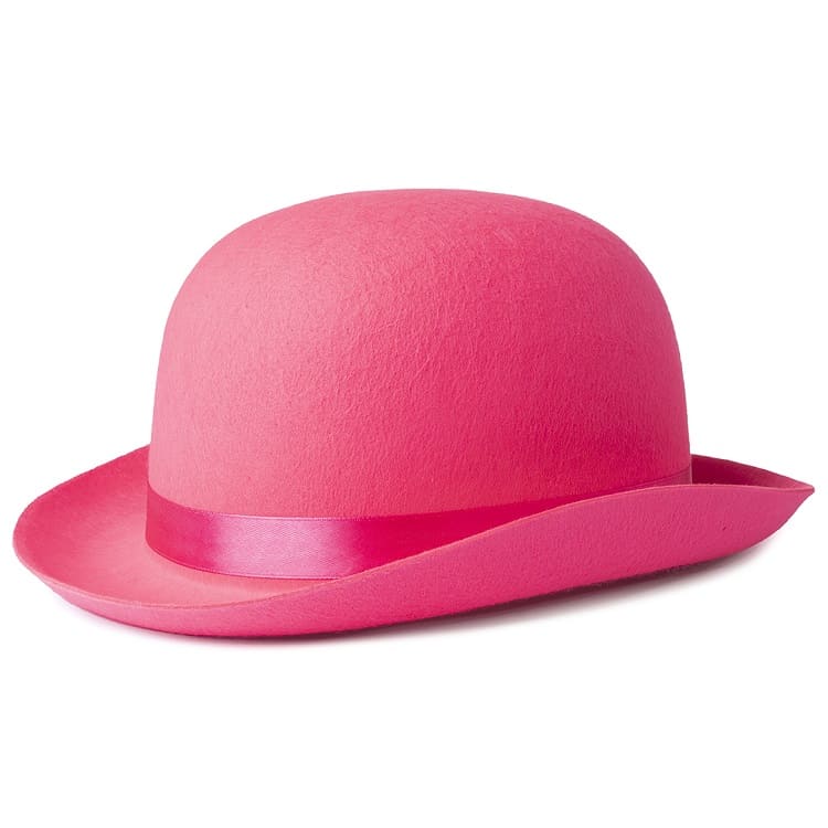 Шляпа Котелок, фетр, Ярко-розовый