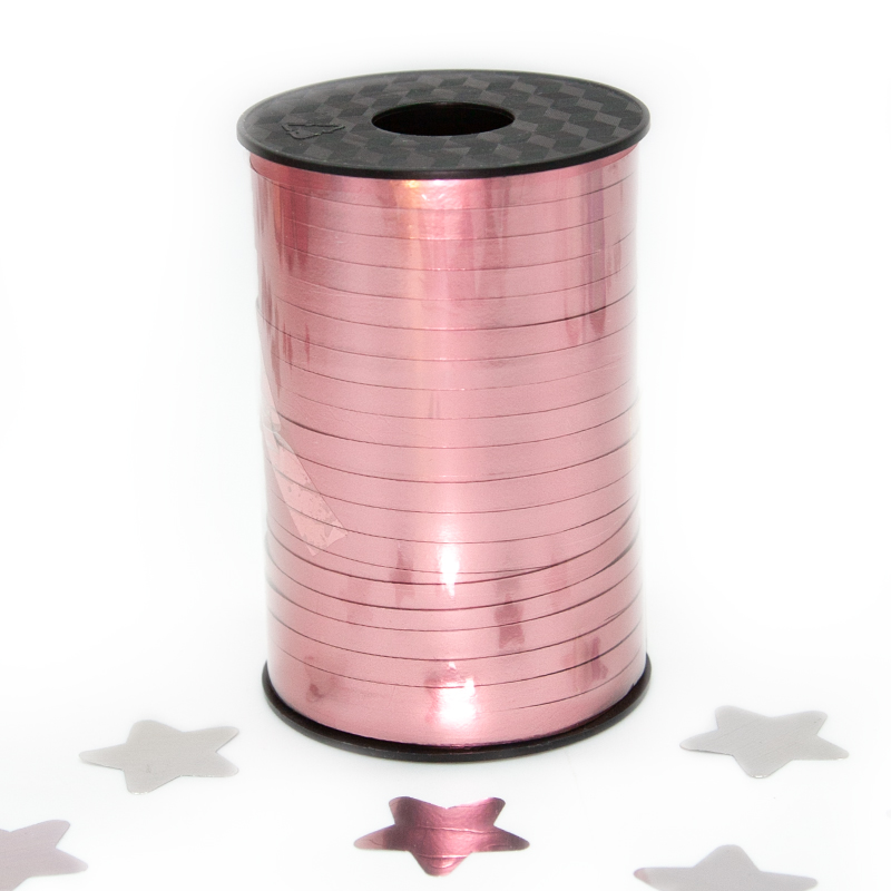Лента (0,5 см*250 м) Матовый розовый, металлик /ДБ