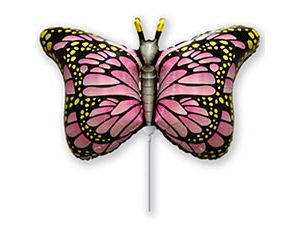 Шар Ф 14" М/Фигура, Бабочка крылья розовые, 5 шт.