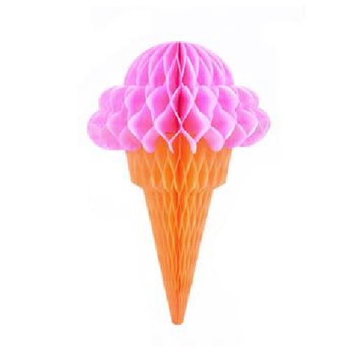 Бумажное украшение Мороженое, розовый, 32*20 см / Мо