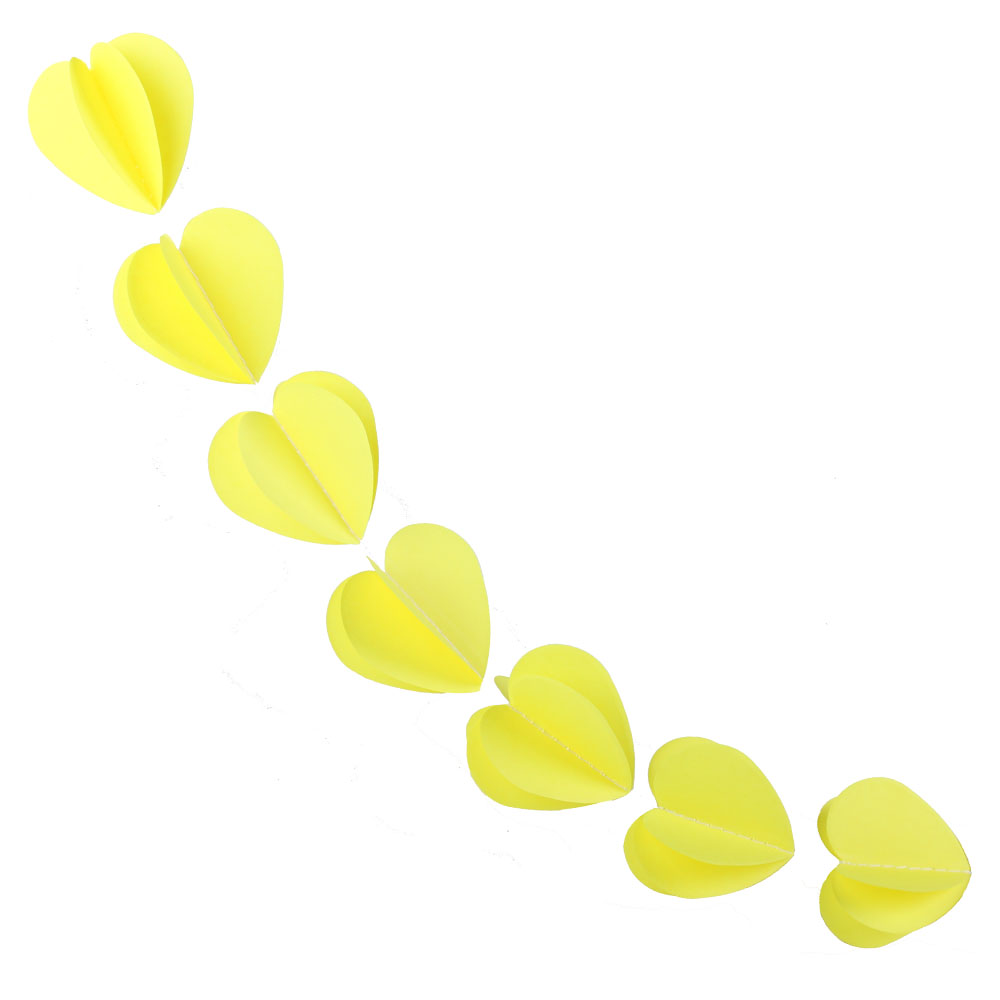 Гирлянда "Сердечки" Желтая 5,5 см х 2,2 м /Мо