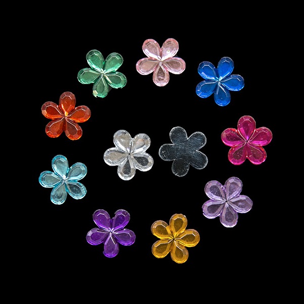 Стразы пластик цветы цв. микс 21 мм, 20 шт /Сф