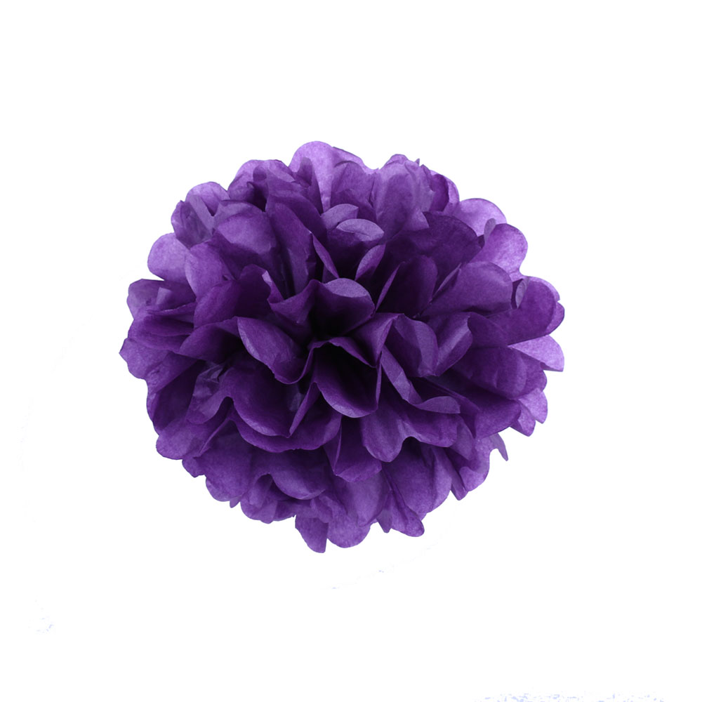 Помпон из бумаги 15 см фиолетовый /Мо