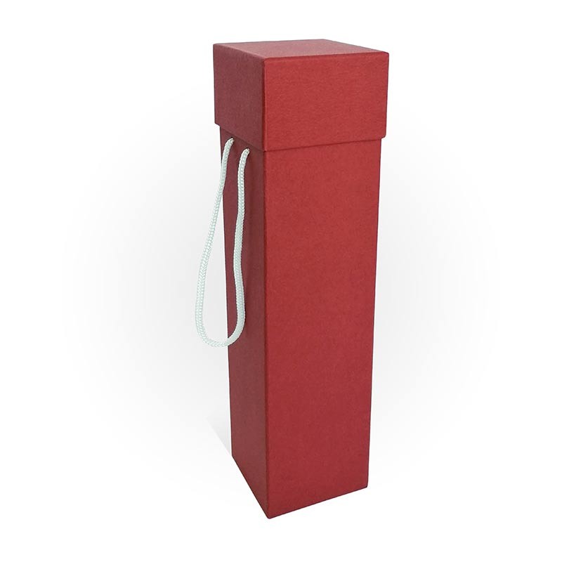 Коробка под бутылку 8*8*31 см (Прямоугольник, бордовый)