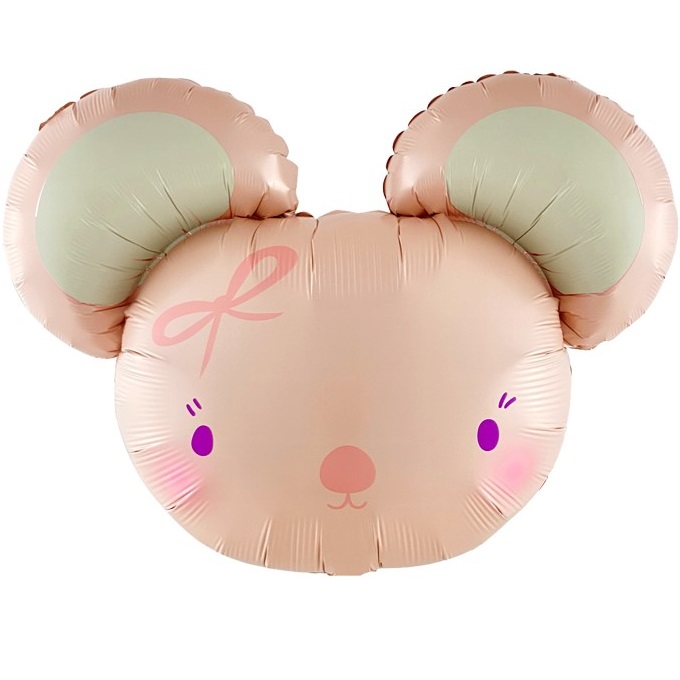 Шар Х Фигура, Милая мышка, Розовый, 28"/71 см, 1 шт. в уп.
