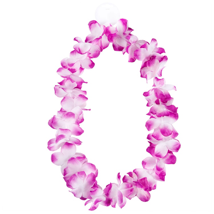 Гавайи цветы фиолетовые/белые, 105см.
