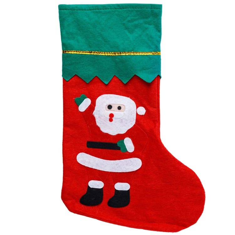 Носок для подарков Санта текстиль, 36 см.