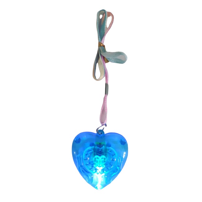 Подвеска Сердце, светящиеся, голубой 4 см /Сф  AKC10180