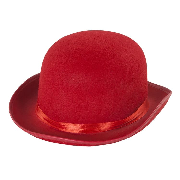 Шляпа Котелок, фетр, Красный