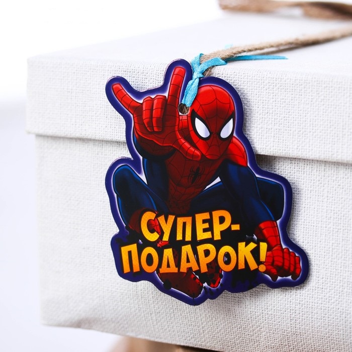 Набор декоративных шильдиков на подарок "Человек-паук", 6шт./Сл