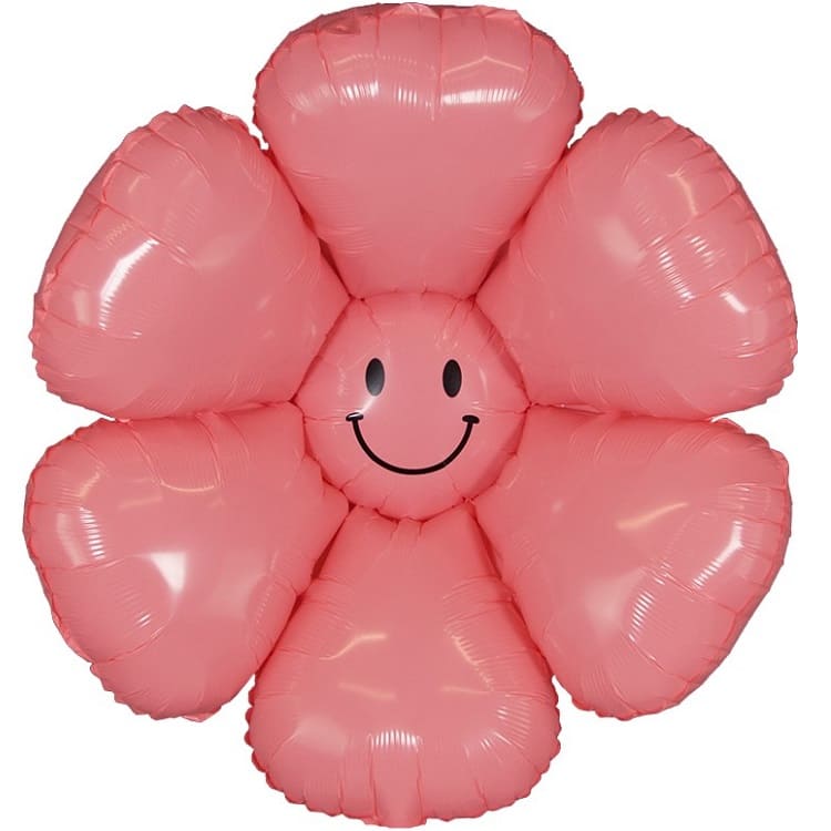 Шар Х Фигура, Цветок, Ромашка (надув воздухом), Розовый, 43"/109 см.