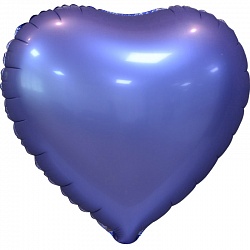 Шар Х 18" Сердце, Фиолетовый, Сатин, в упаковке 5 шт.