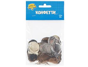 Конфетти Круги фольгированные Серебро, 2,5 см, 20 гр./Вз