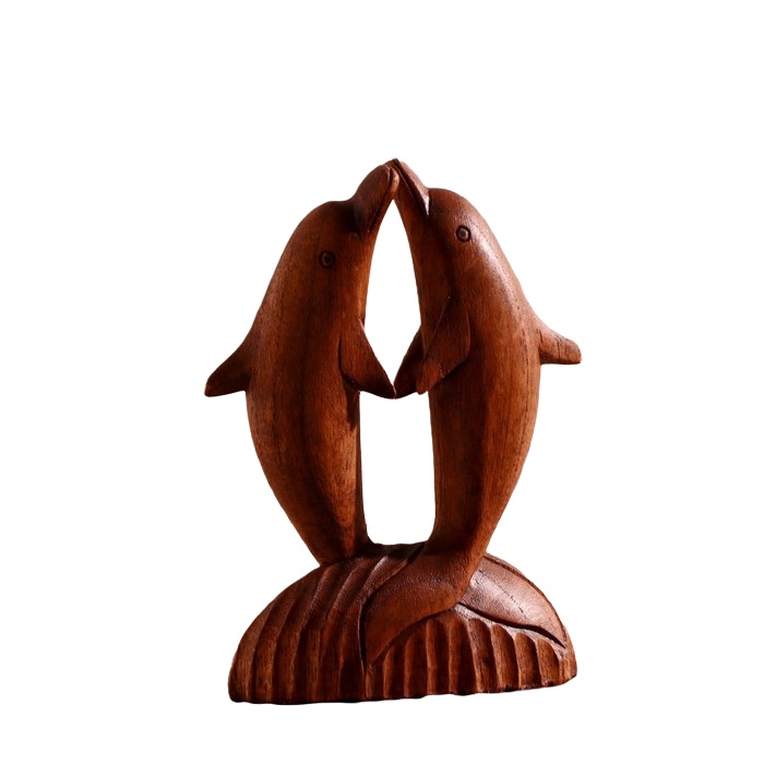Сувенир "Два дельфина" дерево, коричневый цвет 15х9х3 см
