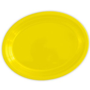 Тарелка пластиковая Делюкс,  Желтые, 5 шт. 32*25 см,