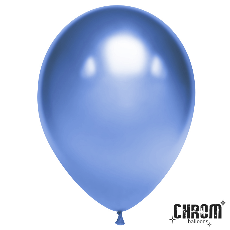 Шар Х (10"/25 см) Хром, Синий, 50 шт.