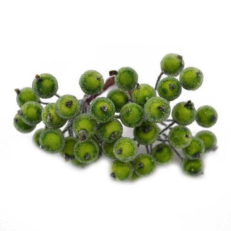 Ягодки на веточке, сахарные, травянной (40 ягод) SF-5110
