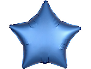 Шар А 18" Звезда, Голубой Сатин люкс, в упаковке