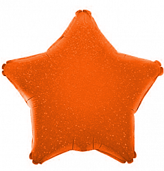 Шар Х 18" Звезда, Оранжевый, Голография 1 шт.(18''/46 см) 