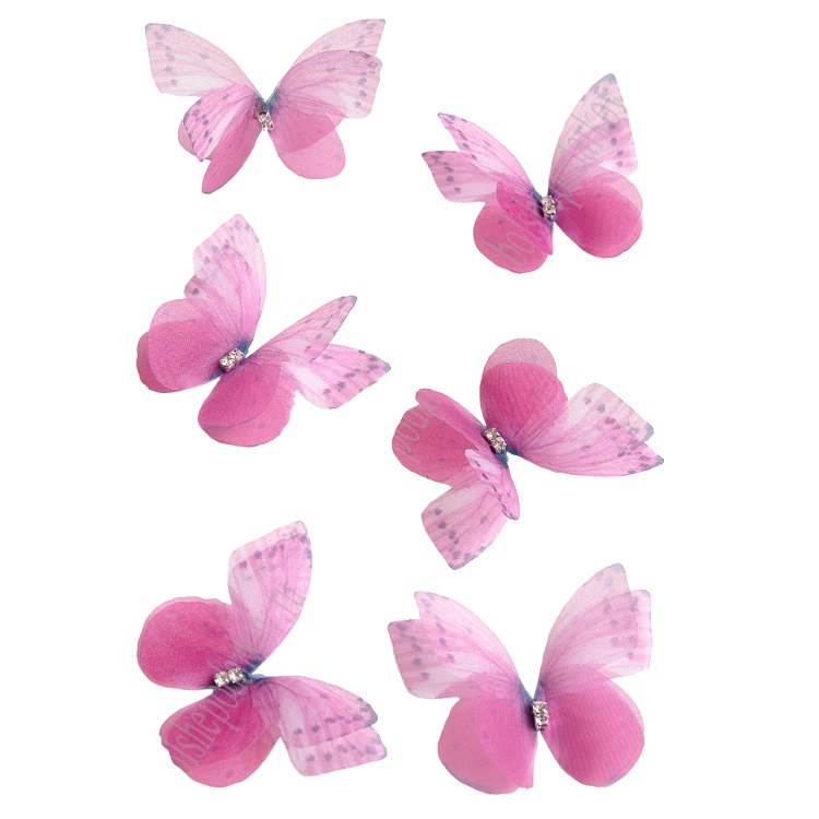 Бабочки шифоновые средние №61, 4,5 см, 10 шт /Сф