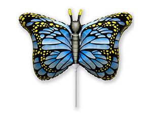 Шар Ф 14" М/Фигура, Бабочка крылья голубые