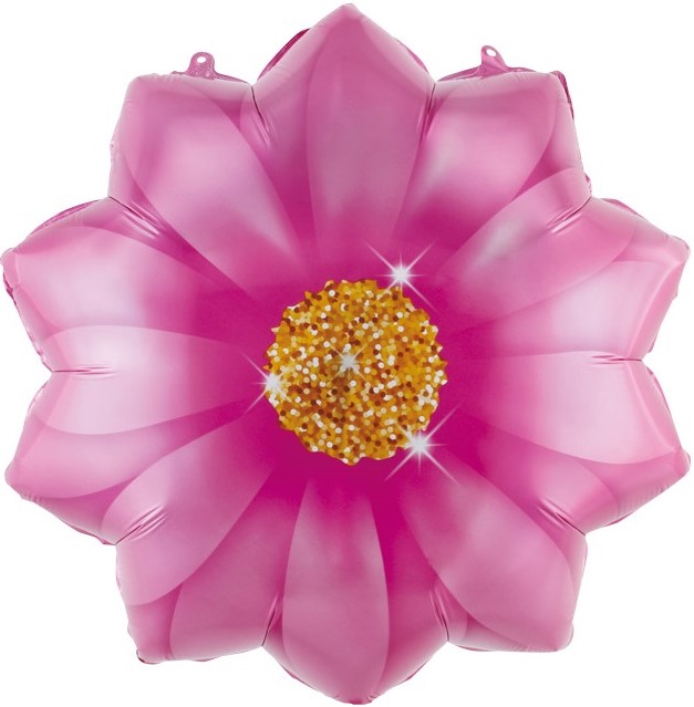 Шар Х Фигура, Цветок розовый, 1 шт. 21"/53 см.