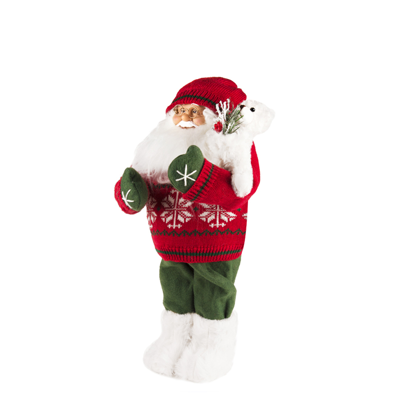 ИМ МТ Дед Мороз в красном свитере с мишкой, 32 см
