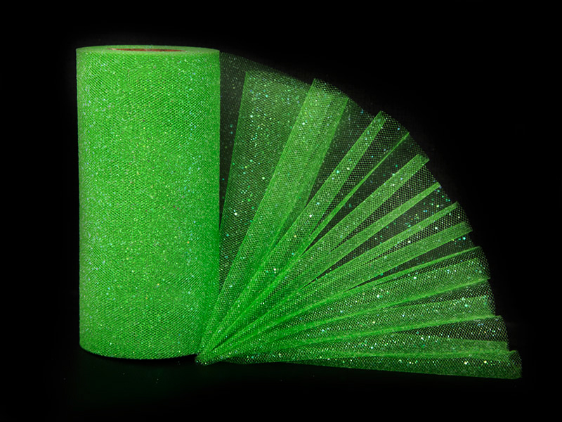 упаковка для подарка Фатин с блестками 15 см х 22,8 м (25 ярд) Зеленый