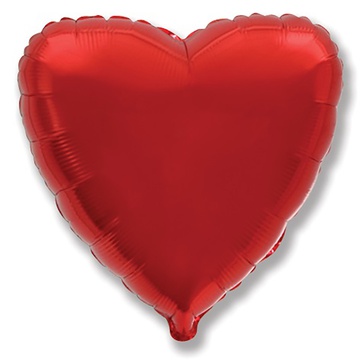 Шар Ф 18" Сердце, Красный, металлик, упак.