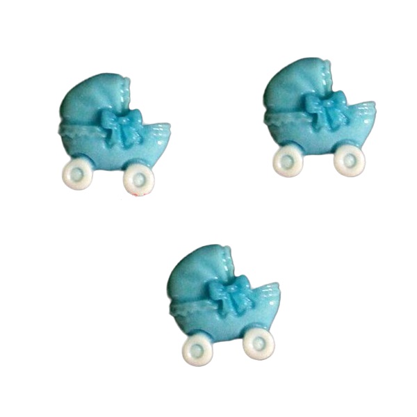 Кабашоны пластик, коляска голуб.белый, 20 мм, 10 шт