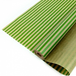 Бумага Крафт в рулоне Полосы светло-зеленые, 40 гр.,  0,72*10 м., 