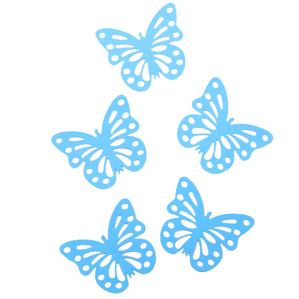 Декоративные наклейки с перфорацией "Бабочки" синие 10 х 7 см 24 шт /Мо
