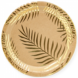 Тарелка Золотые листья, Крафт, 6 шт., 7''/18 см./ДБ