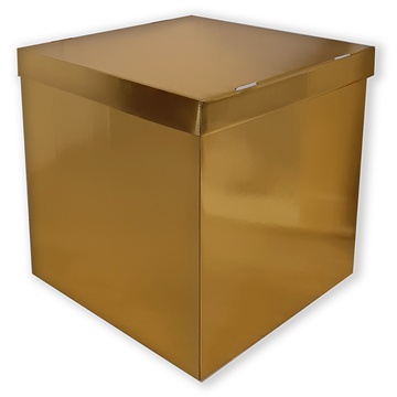Коробка сюрприз для воздушных шаров, Золото, 60*60*60 см, 1 шт.