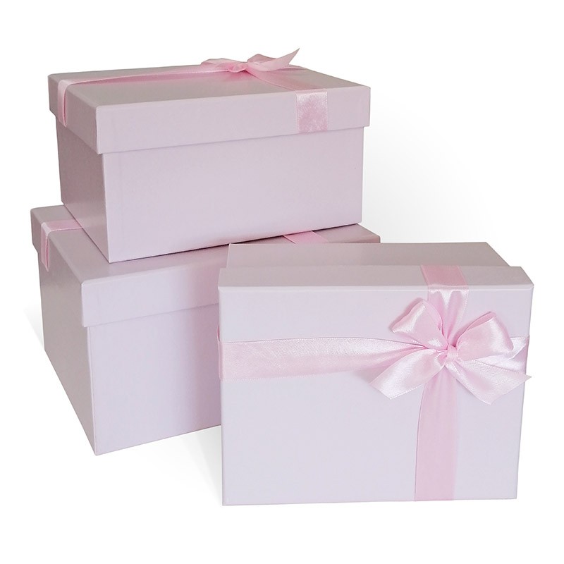 Набор подарочных коробок 3в1 матовый 230*190*130 (прямоугольн.,лиловый)