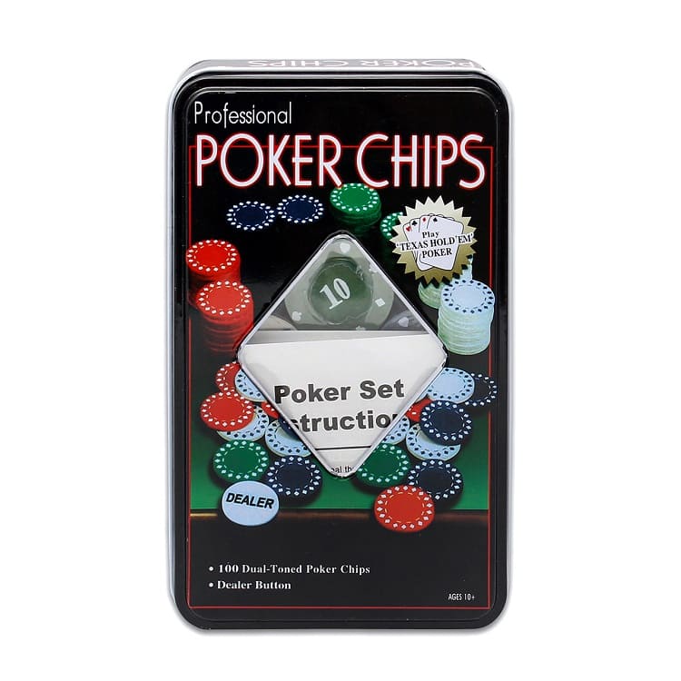 Набор для покера 100 фишек с номиналом