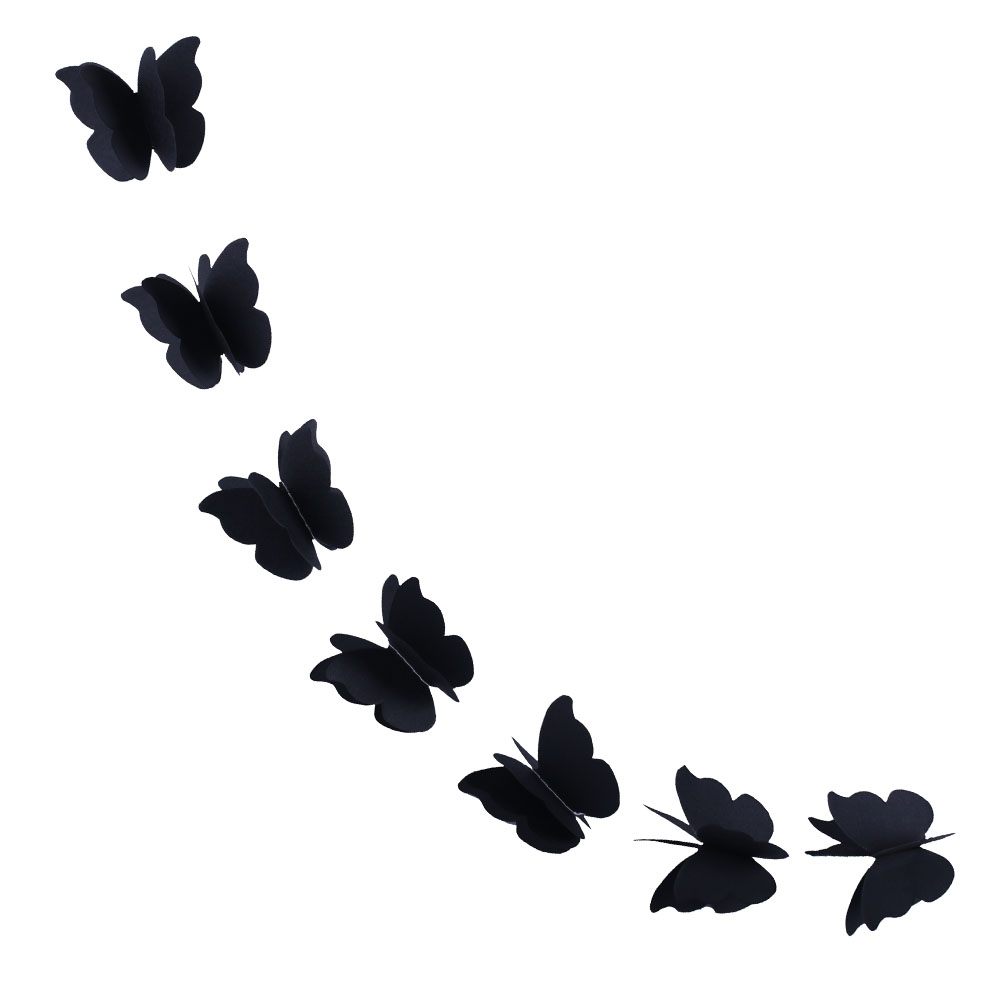 Гирлянда "Бабочки" черная 5,5 см х 2,2 м /Мо