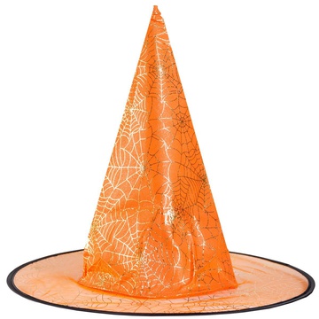 Шляпа ведьмы Паутина оранжевая 45 см /ВЗ