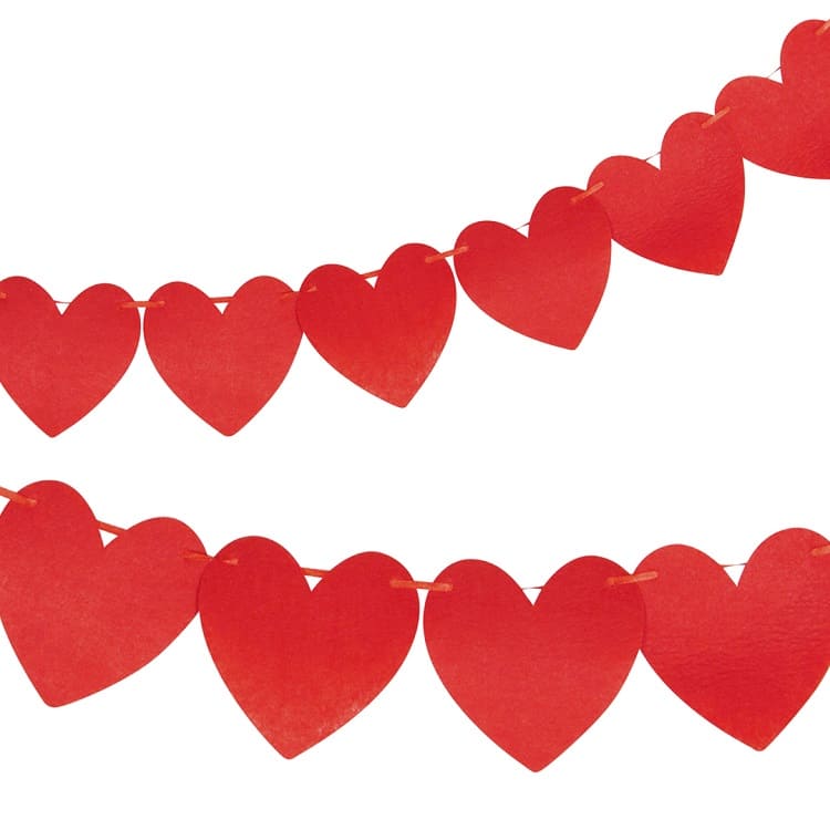 Гирлянда-подвеска Сердце, фетр, Красный, 200 см, 10 см*12 шт, 1 упак. /ДБ
