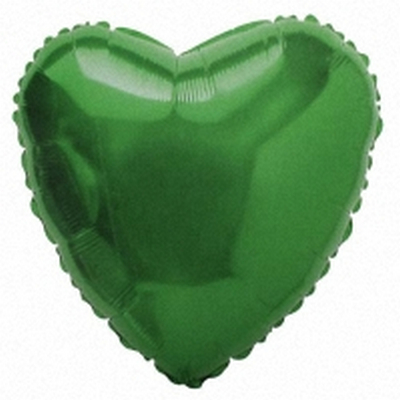 Шар Ф 32" Сердце, Зеленый, 1 шт.