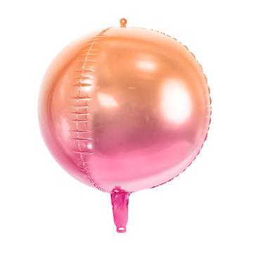 Шар ПД 16" 3D Сфера, Омбре Pink Orange