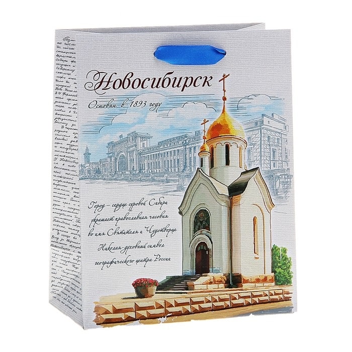 Пакет подарочный символика MS Новосибирск 18*23см
