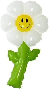 Шар с клапаном Х  (17"/43 см) Мини-цветок, Ромашка, Белый