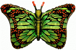 Шар Ф Фигура, Бабочка-монарх, Зеленый, 38''/97 см 1 шт.