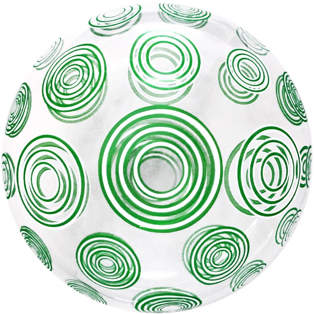 Шар Х 20" Сфера 3D, Deco Bubble, Зеленые круги, Прозрачный, Кристалл, 1 шт. в упак.