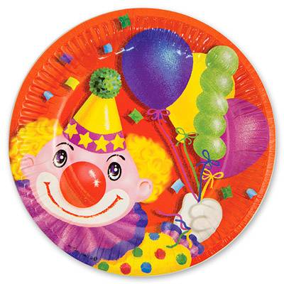 Тарелка бумажная Клоун с шарами, 17 см. 6 шт./ВЗ