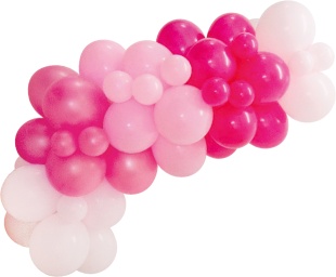 Гирлянда из воздушных шаров, Набор №12, Ассорти для девочки, Пастель, 45 шт. в упаковке
