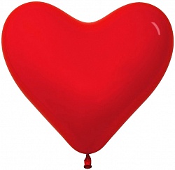 Шар S 12" Сердце, Кристал, красный (315)